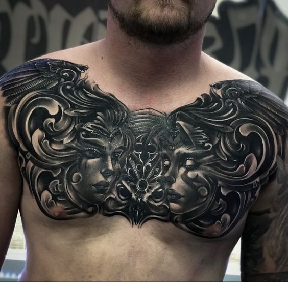 Top 40 Chest Tattoos for Men: Trendy & Bold Designs 5