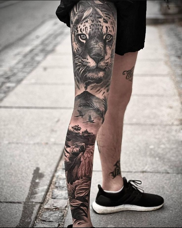 Top 17 Trendy Leg Tattoos for Men in 2024 6