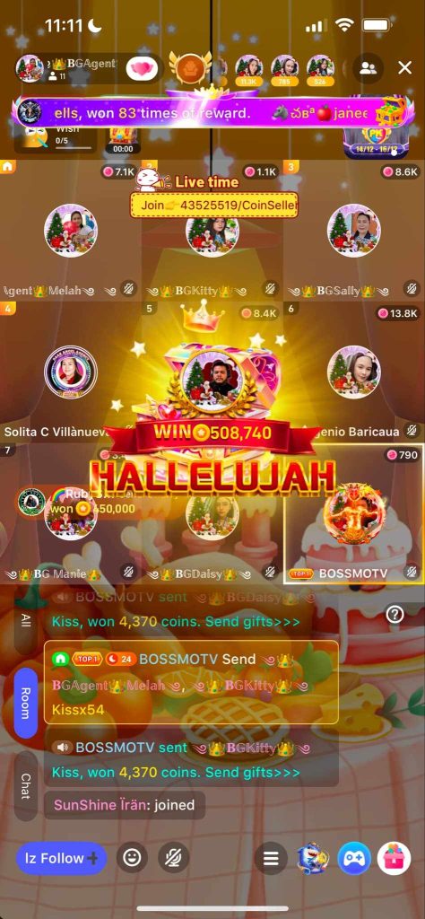 This is the Hallelujah 500 thousand coins in poppo live app review