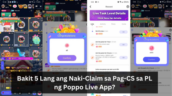 Bakit 5 Lang ang Naki-Claim sa Pag-CS sa PL ng Poppo Live App? 1